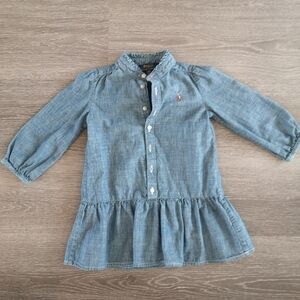 Ralph Lauren Chambray Blue Kids Button Down Dress